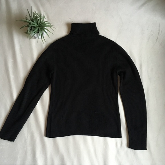CASLON Black Cotton Long Sleeve Turtleneck - Picture 5 of 10